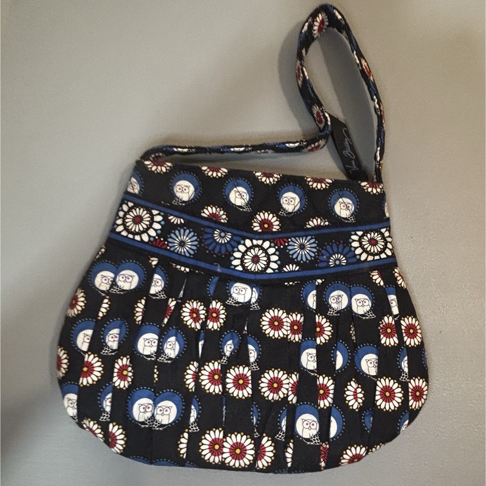 Vera‎ Bradley Night Owl Hannah Style Purse Handbag Bag Pleated Top Handle Blue